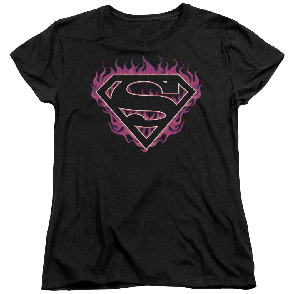 Superman Fuchsia Flames - Women's T-Shirt Women's T-Shirt Superman   