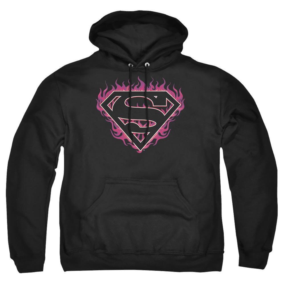 Superman Fuchsia Flames - Pullover Hoodie Pullover Hoodie Superman   