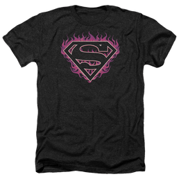 Superman Fuchsia Flames - Men's Heather T-Shirt Men's Heather T-Shirt Superman   