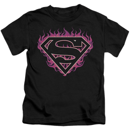 Superman Fuchsia Flames - Kid's T-Shirt Kid's T-Shirt (Ages 4-7) Superman   