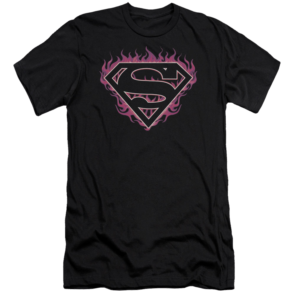 Superman Fuchsia Flames - Men's Premium Slim Fit T-Shirt Men's Premium Slim Fit T-Shirt Superman   