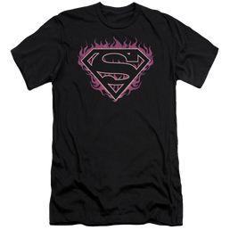 Superman Fuchsia Flames - Men's Premium Slim Fit T-Shirt Men's Premium Slim Fit T-Shirt Superman   