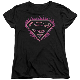 Superman Fuchsia Flames - Women's T-Shirt Women's T-Shirt Superman   