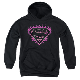 Superman Fuchsia Flames - Youth Hoodie Youth Hoodie (Ages 8-12) Superman   