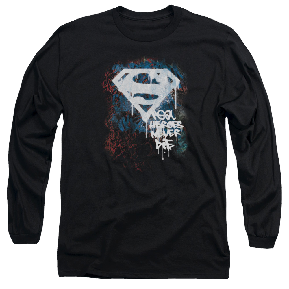 Superman Real Heroes Never Die - Men's Long Sleeve T-Shirt Men's Long Sleeve T-Shirt Superman   