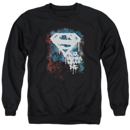 Superman Real Heroes Never Die - Men's Crewneck Sweatshirt Men's Crewneck Sweatshirt Superman   