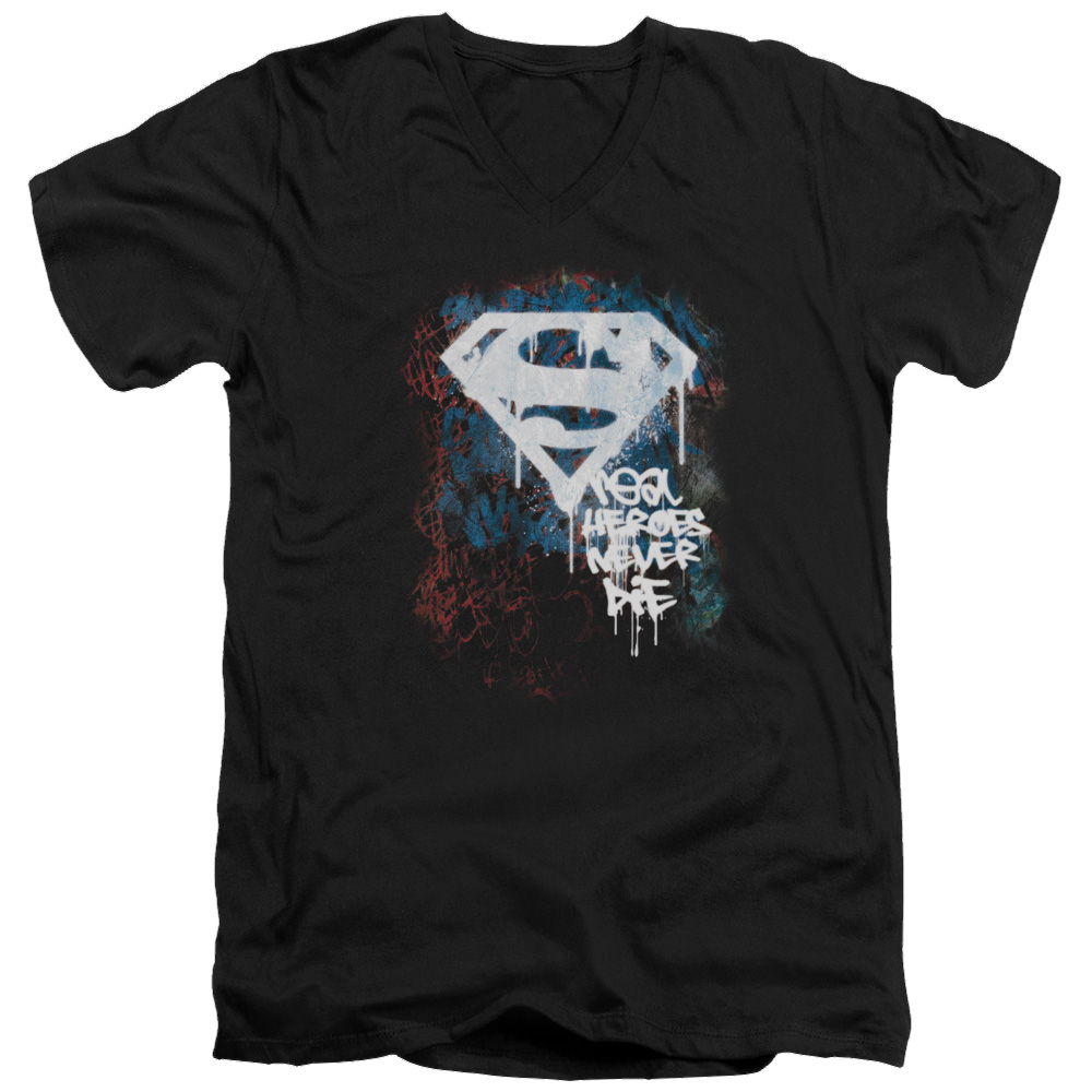 Superman Real Heroes Never Die - Men's V-Neck T-Shirt Men's V-Neck T-Shirt Superman   