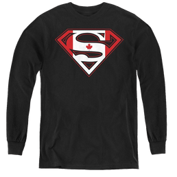Superman Canadian Shield - Youth Long Sleeve T-Shirt Youth Long Sleeve T-Shirt Superman   