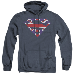 Superman Great Britian Shield - Heather Pullover Hoodie Heather Pullover Hoodie Superman   
