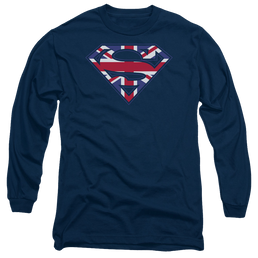 Superman Great Britian Shield - Men's Long Sleeve T-Shirt Men's Long Sleeve T-Shirt Superman   