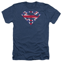 Superman Great Britian Shield - Men's Heather T-Shirt Men's Heather T-Shirt Superman   