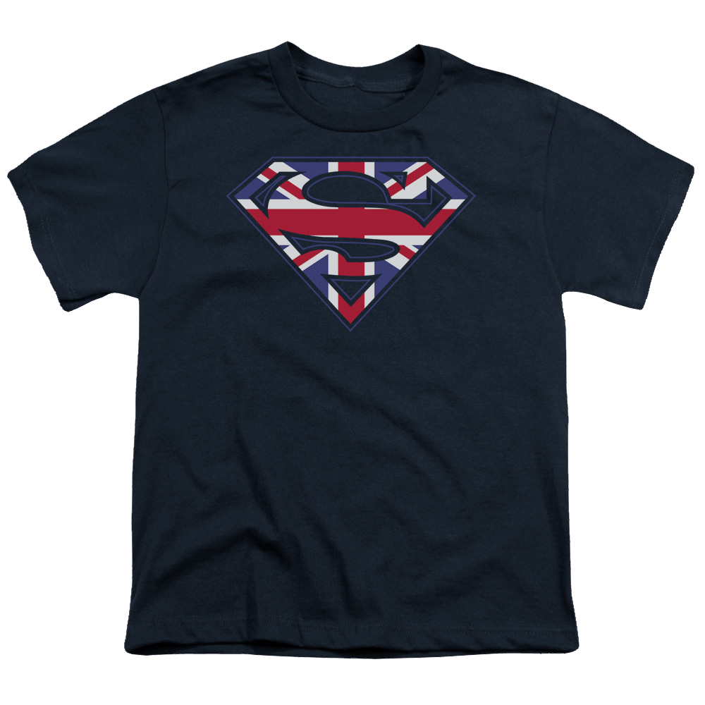 Superman Great Britian Shield - Youth T-Shirt Youth T-Shirt (Ages 8-12) Superman   