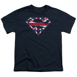 Superman Great Britian Shield - Youth T-Shirt Youth T-Shirt (Ages 8-12) Superman   