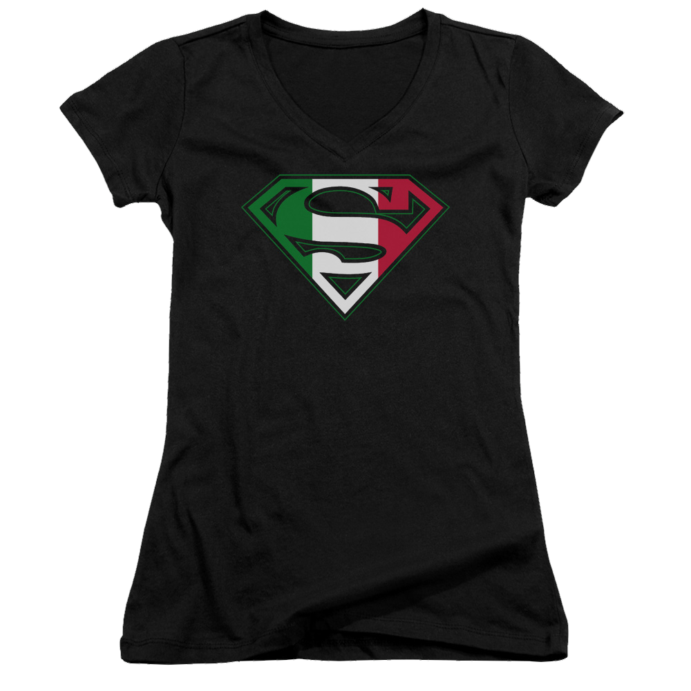 Superman Italian Shield - Juniors V-Neck T-Shirt Juniors V-Neck T-Shirt Superman   