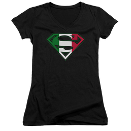 Superman Italian Shield - Juniors V-Neck T-Shirt Juniors V-Neck T-Shirt Superman   
