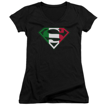 Superman Italian Shield - Juniors V-Neck T-Shirt Juniors V-Neck T-Shirt Superman   