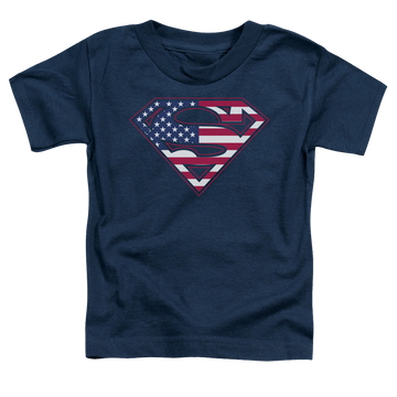 Navy toddler t-shirt with Superman U S Shield graphic