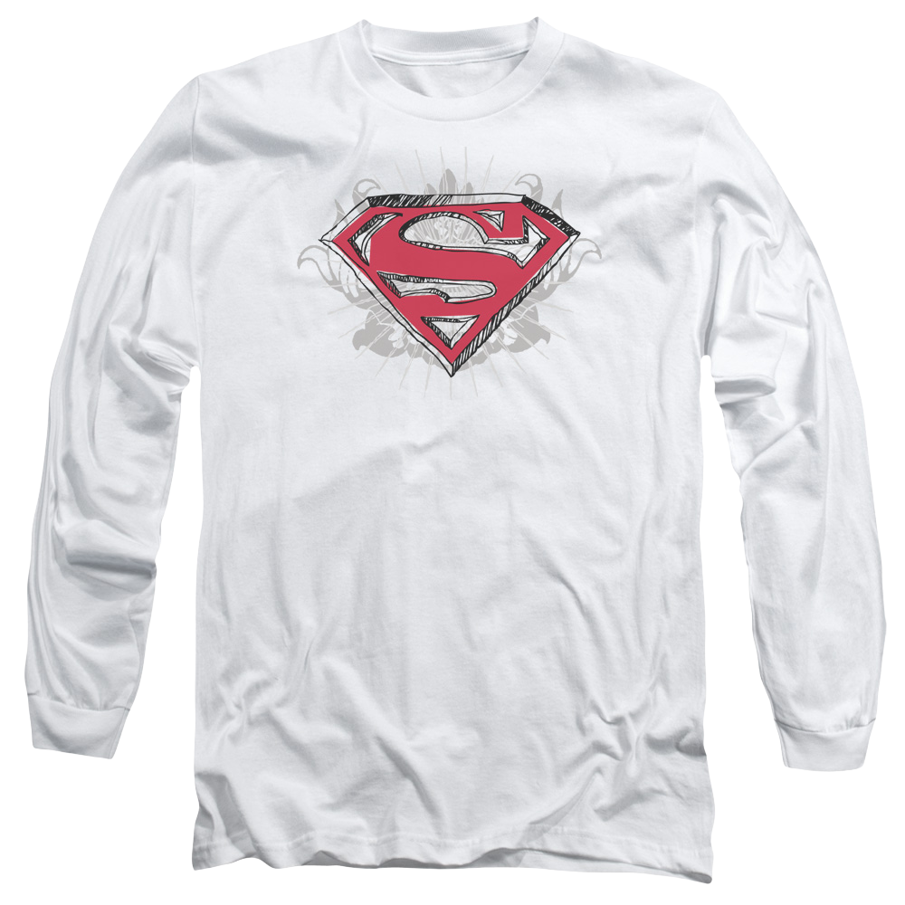 Superman Hastily Drawn Shield - Men's Long Sleeve T-Shirt Men's Long Sleeve T-Shirt Superman   