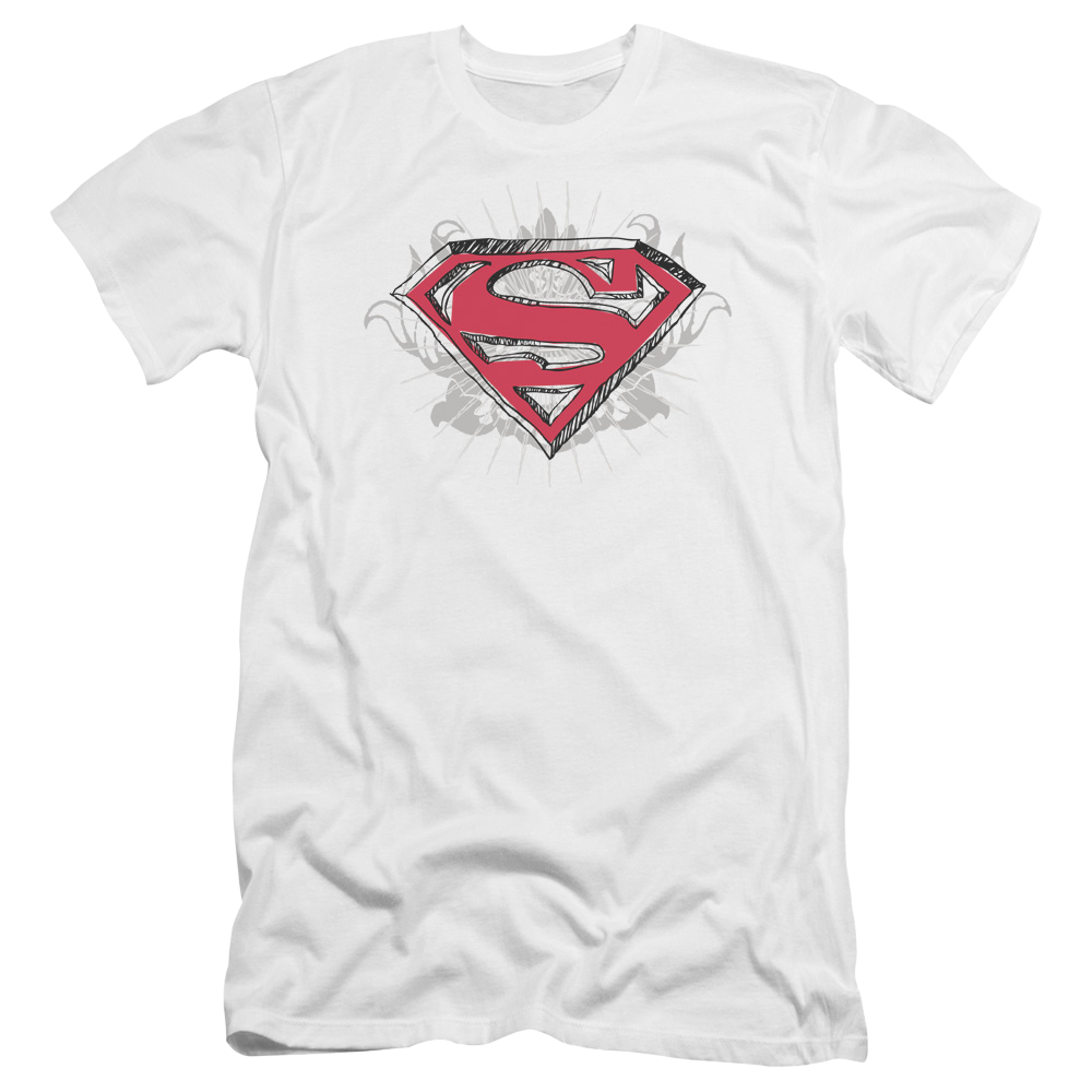 Superman Hastily Drawn Shield - Men's Premium Slim Fit T-Shirt Men's Premium Slim Fit T-Shirt Superman   