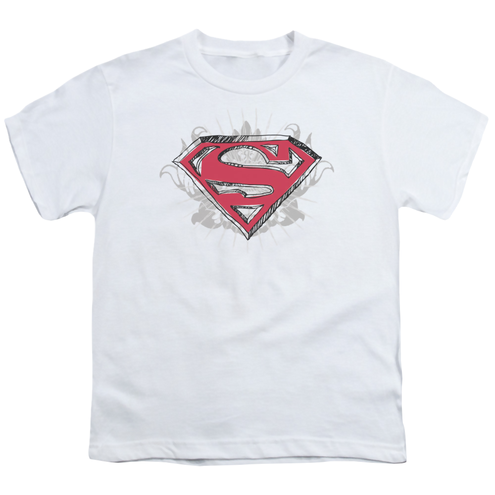 Superman Hastily Drawn Shield - Youth T-Shirt Youth T-Shirt (Ages 8-12) Superman   