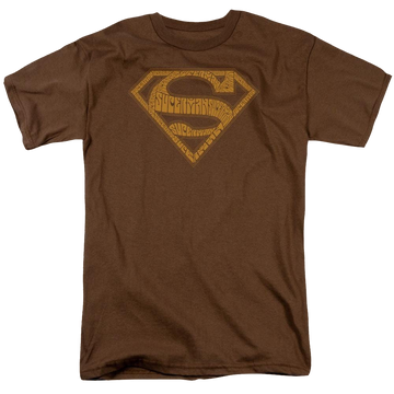 Coffee men's regular fit t-shirt with Superman 60S Type Shield graphic