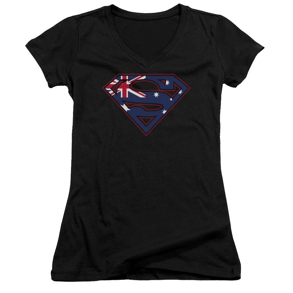 Superman Australian Shield - Juniors V-Neck T-Shirt Juniors V-Neck T-Shirt Superman   