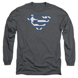 Superman Greek Shield - Men's Long Sleeve T-Shirt Men's Long Sleeve T-Shirt Superman   