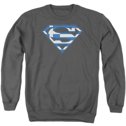 Superman Greek Shield - Men's Crewneck Sweatshirt Men's Crewneck Sweatshirt Superman   