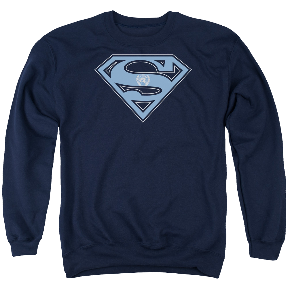 Superman U N Shield - Men's Crewneck Sweatshirt Men's Crewneck Sweatshirt Superman   