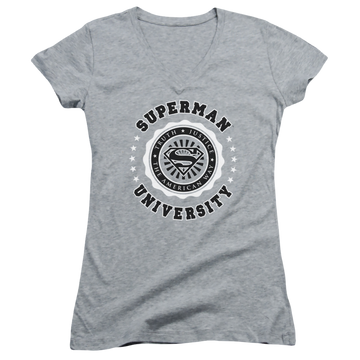 Superman Superman University - Juniors V-Neck T-Shirt Juniors V-Neck T-Shirt Superman   