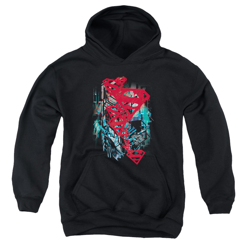Superman Gritty - Youth Hoodie Youth Hoodie (Ages 8-12) Superman   