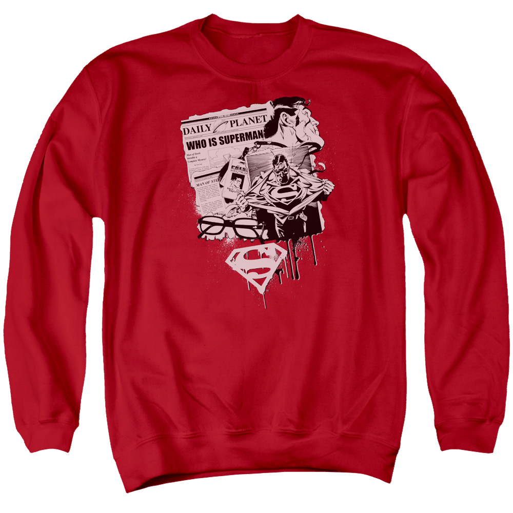 Superman Identity - Men's Crewneck Sweatshirt Men's Crewneck Sweatshirt Superman   