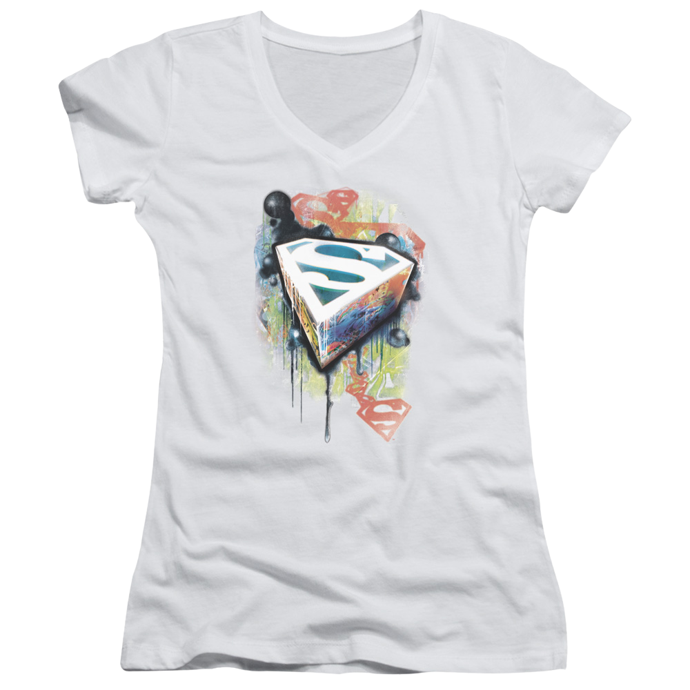 Superman Urban Shields - Juniors V-Neck T-Shirt Juniors V-Neck T-Shirt Superman   