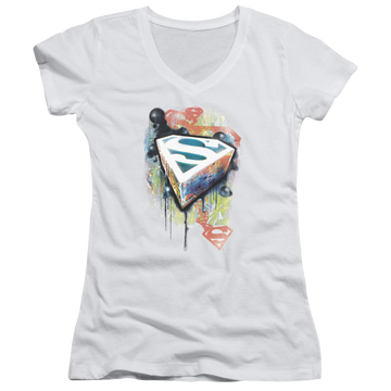 Superman Urban Shields - Juniors V-Neck T-Shirt Juniors V-Neck T-Shirt Superman   