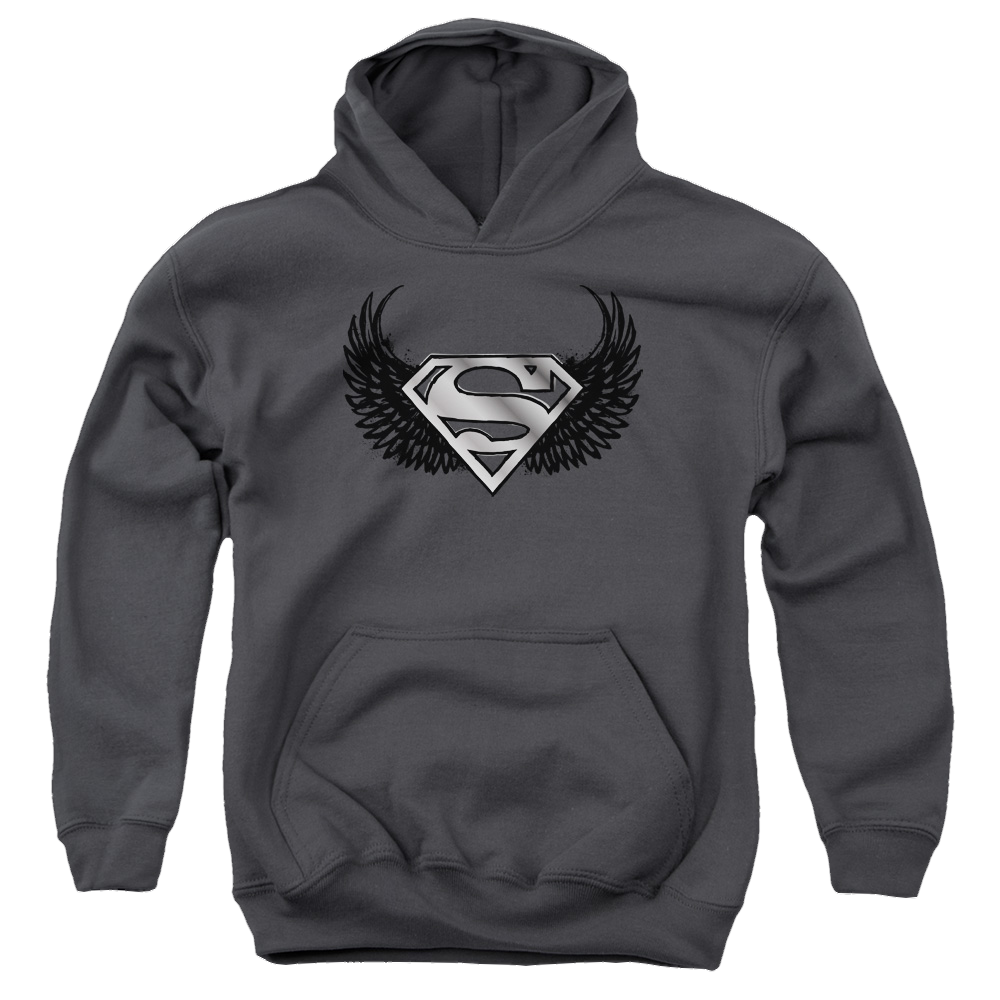 Superman Dirty Wings - Youth Hoodie Youth Hoodie (Ages 8-12) Superman   