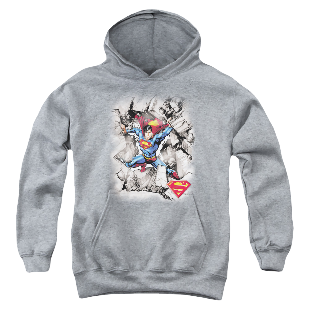 Superman Break Through - Youth Hoodie Youth Hoodie (Ages 8-12) Superman   