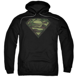 Superman Camo Logo Distressed - Pullover Hoodie Pullover Hoodie Superman   