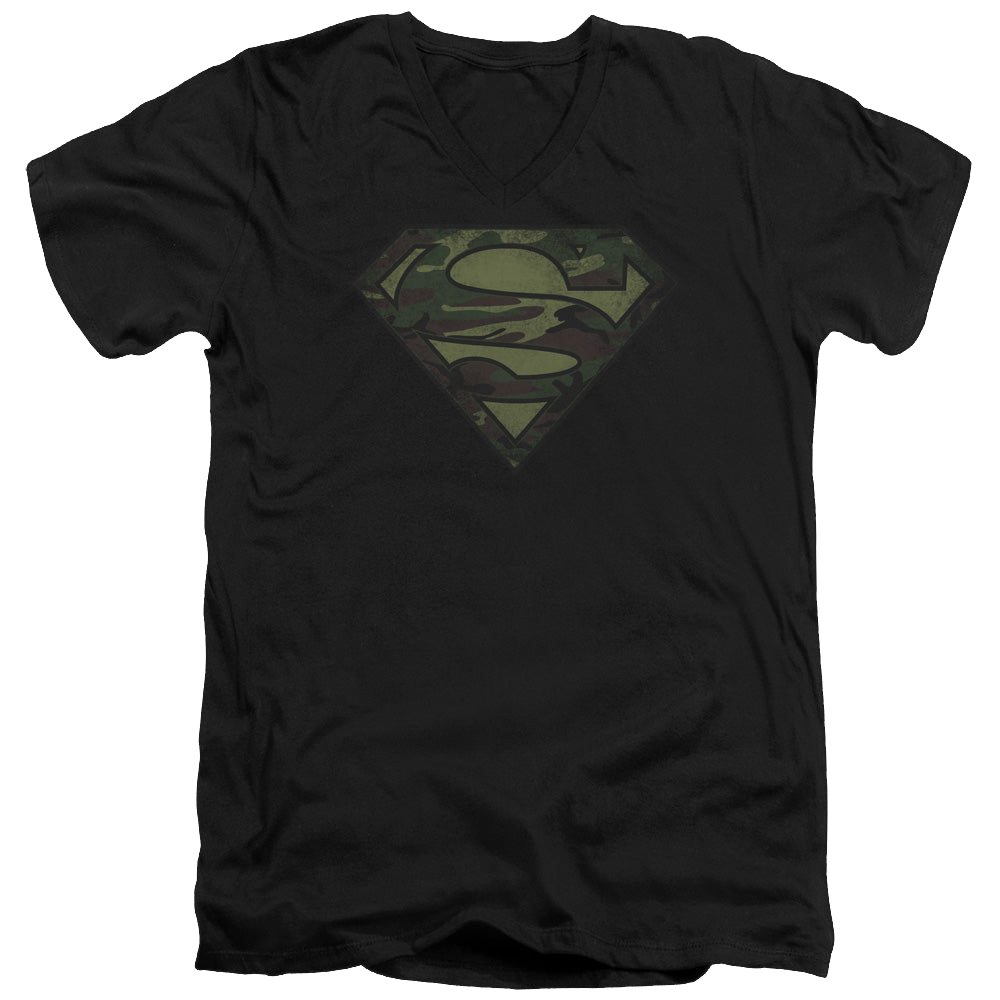 Superman Camo Logo Distressed - Men's V-Neck T-Shirt Men's V-Neck T-Shirt Superman   