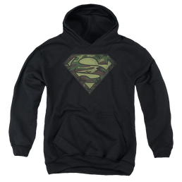 Superman Camo Logo Distressed - Youth Hoodie Youth Hoodie (Ages 8-12) Superman   