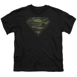 Superman Camo Logo Distressed - Youth T-Shirt Youth T-Shirt (Ages 8-12) Superman   