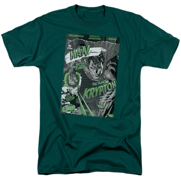 Hunter green men's regular fit t-shirt with Superman The Man From Krypton graphic