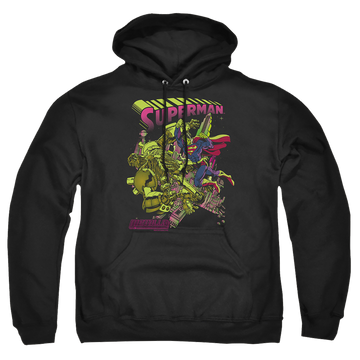 Superman Versus Metallo Blacklight - Pullover Hoodie Pullover Hoodie Superman   