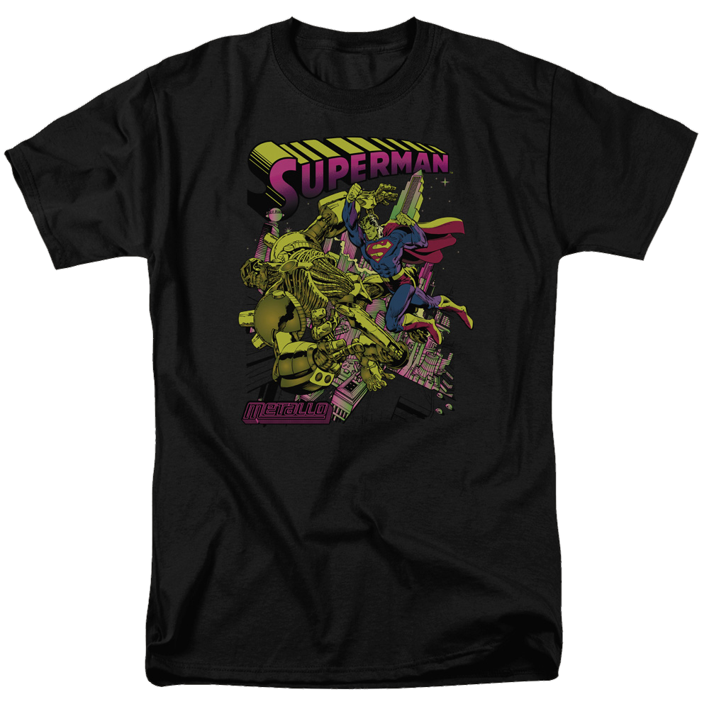 Superman Versus Metallo Blacklight - Men's Regular Fit T-Shirt Men's Regular Fit T-Shirt Superman   