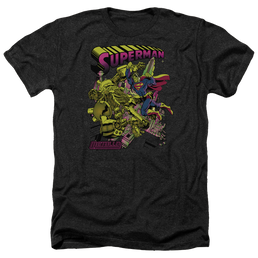 Superman Versus Metallo Blacklight - Men's Heather T-Shirt Men's Heather T-Shirt Superman   