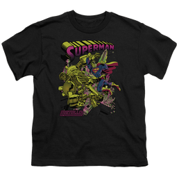 Superman Versus Metallo Blacklight - Youth T-Shirt Youth T-Shirt (Ages 8-12) Superman   