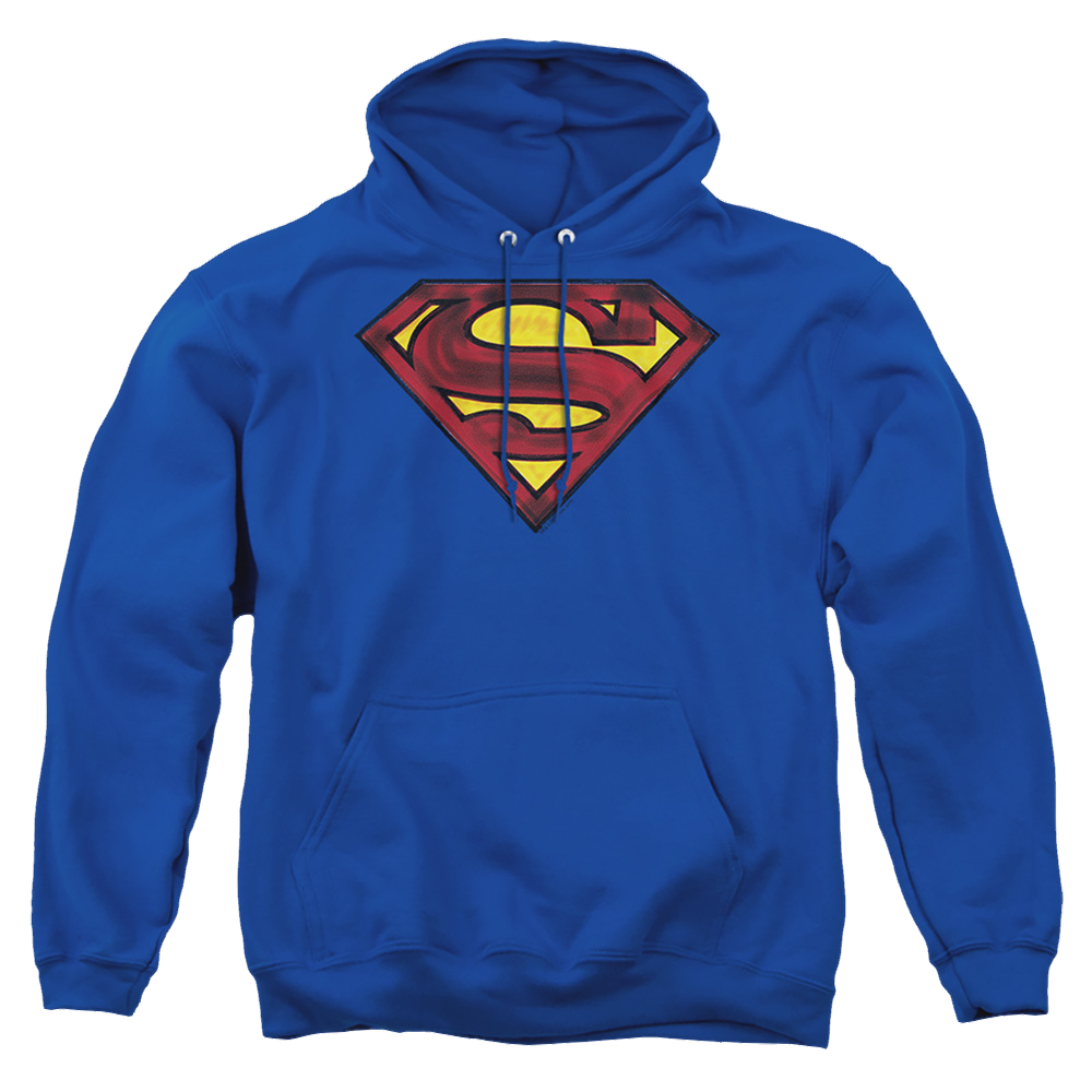 Superman Charcoal Shield - Pullover Hoodie Pullover Hoodie Superman   