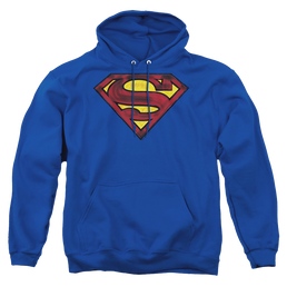 Superman Charcoal Shield - Pullover Hoodie Pullover Hoodie Superman   