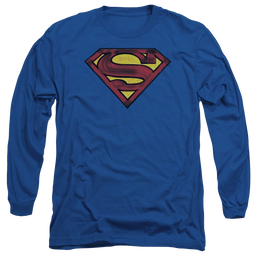 Superman Charcoal Shield - Men's Long Sleeve T-Shirt Men's Long Sleeve T-Shirt Superman   