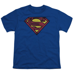 Superman Charcoal Shield - Youth T-Shirt Youth T-Shirt (Ages 8-12) Superman   