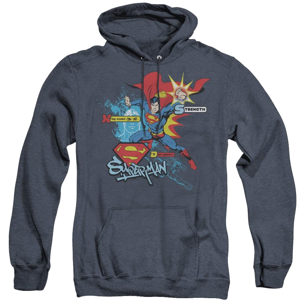 Superman Abilities - Heather Pullover Hoodie Heather Pullover Hoodie Superman   